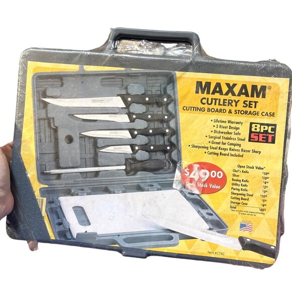 Maxam 8-Pc Cutlery Set With Cutting Board & Storage Case - Picture 1 of 4